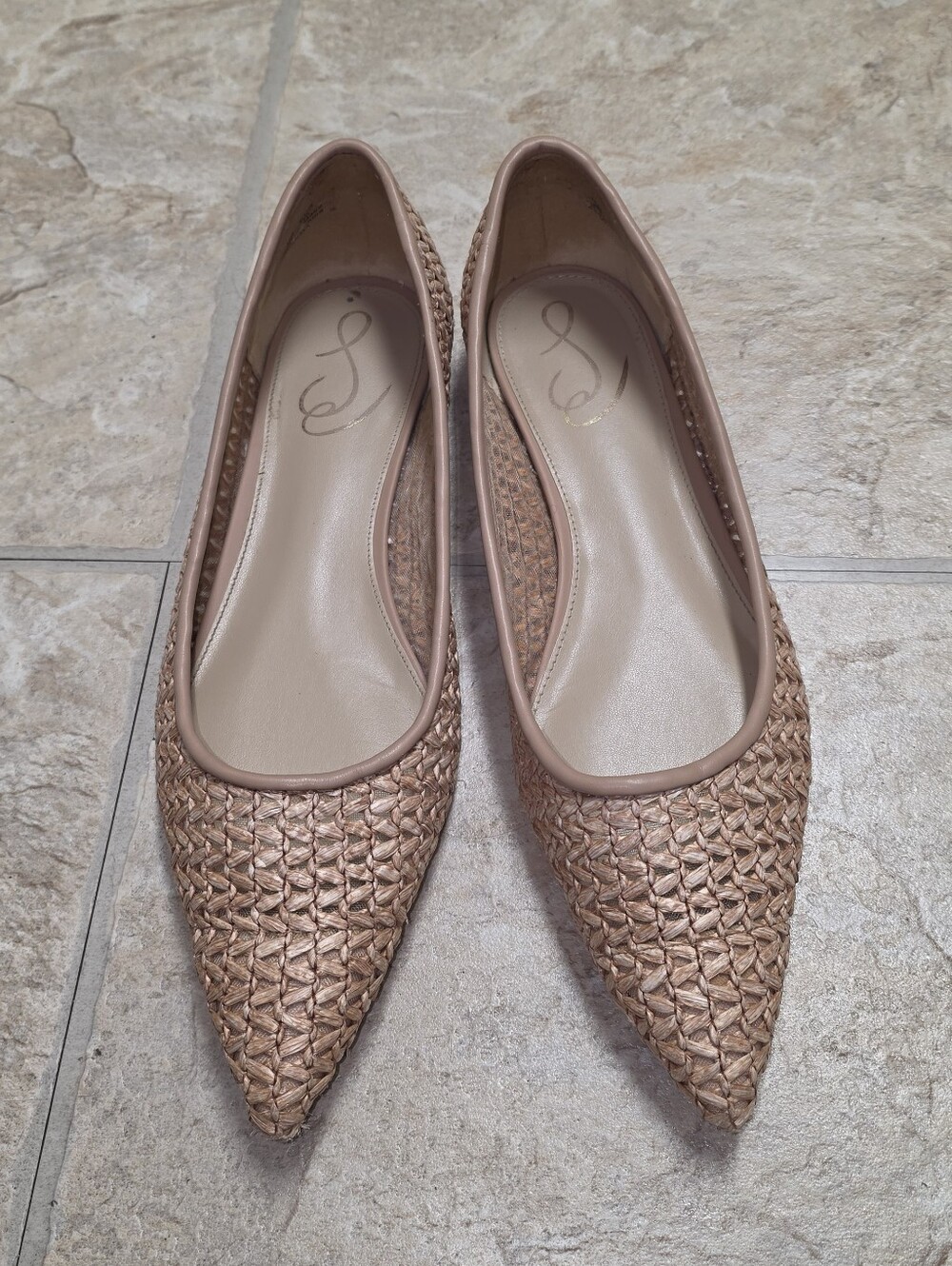 Sam Edelman Women's Wanda Pointed Toe Flats Tan Size US 9